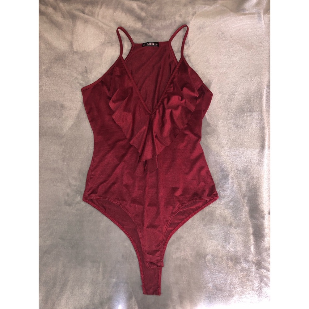 Red Suede Shein Romper